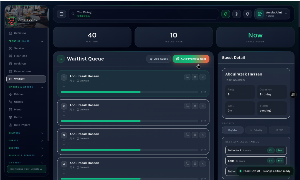 Waitlist & Guest Queue Flow